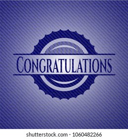 Congratulations with denim texture