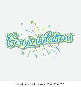 Congratulations design art. Congratulations design vector illustration, calligraphic inscription, colorful congratulations, Typography, Lettering, Handwritten, vector for greeting, congrats