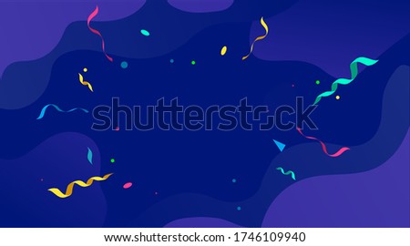 Congratulations design template with confetti for games, greeting cards, mobile applications etc