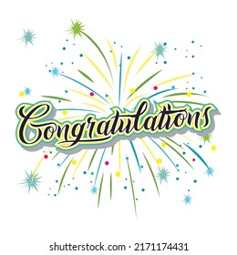 congratulations design template. Congratulations design vector illustration. Greetings. Success, graduation. Typography, Lettering, Handwritten, vector for greeting. Congrats