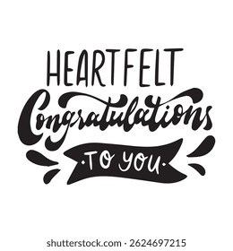 congratulations design with typography (black and white)