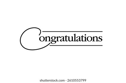 Congratulations elegant design. Congrats Lettering. Typographic vector banner