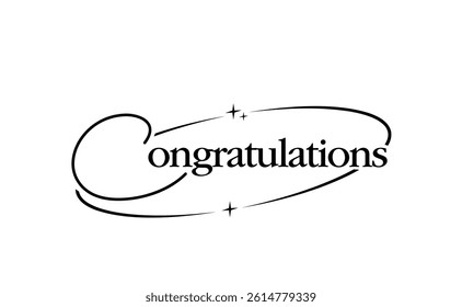 Congratulations elegant design. Congrats Lettering. Typographic vector banner