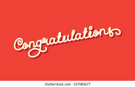 Congratulations Elegant Hand Lettering. Vector illustration