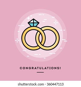 Congratulations! Flat design thin line banner, usage for e-mail newsletters, web banners, headers, blog posts, print and more