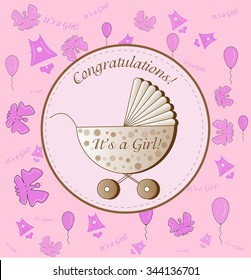 Congratulations, Its a Girl card.
