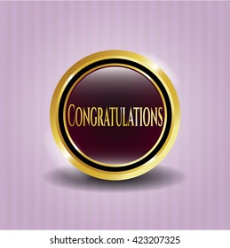 Congratulations gold badge or emblem