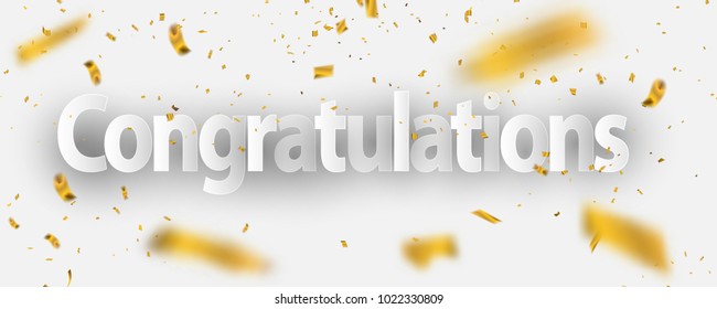congratulations Gold celebration background with confetti.