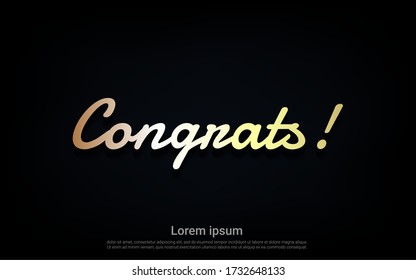 Congratulations gold lettering background. vector eps10