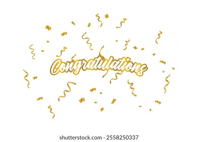 Congratulations Golden celebration background with confetti.