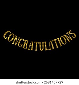 Congratulations golden color font useful for celebration projects