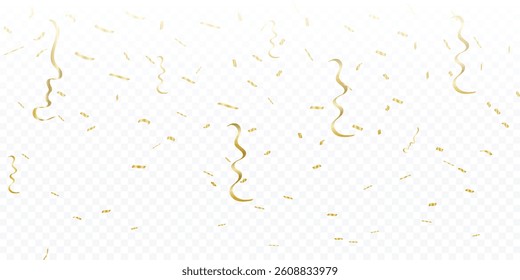 Congratulations With Golden Confetti And Ribbon. Vector Illustration