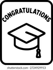congratulations grad celebration card vector illustration design sign, symbol, vector, art