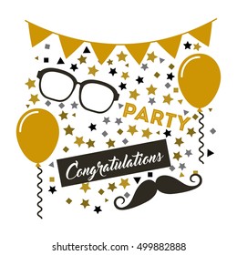 congratulations grad celebration card vector illustration design