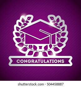 congratulations grad celebration card vector illustration design