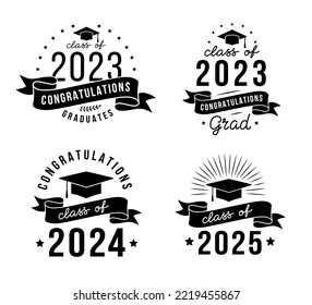 Congratulations grad! Vector lettering for graduation design, congratulation event, party, high school or college graduate