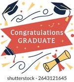 congratulations graduate banner Vector poster