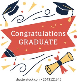 congratulations graduate banner Vector poster