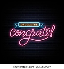 Congratulations graduate neon sign. neon symbol