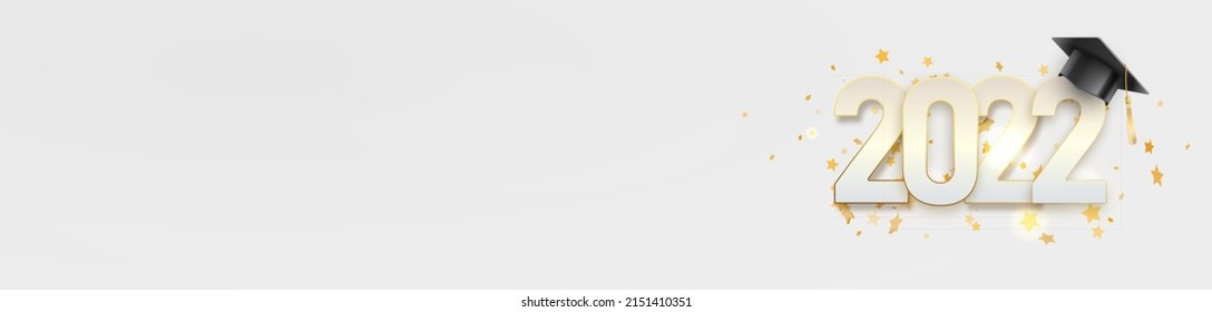 Congratulations Graduates of 2022 for congratulation, invitation card. Text for design of graduation, congratulatory event, t-shirt, party, high school or college graduate.Vector 2022
