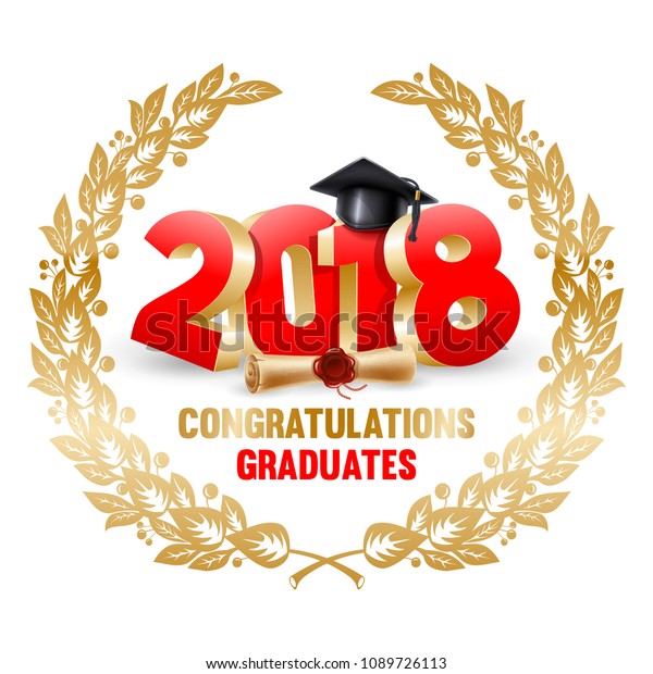 Congratulations Graduates Class 2018 Vector Illustration Stock Vector ...