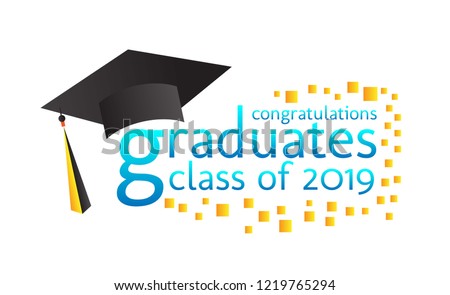 congratulations graduates class 2019 text vector stock vector