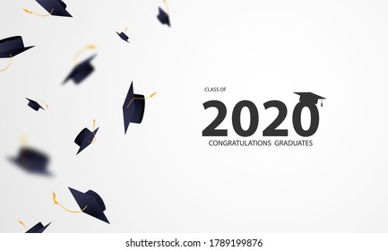 congratulations graduates class of 2020, banner  vector illustration and design for poster card,