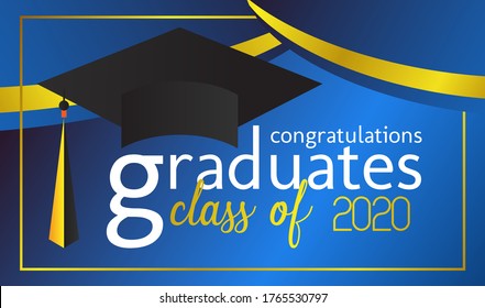 Congratulations Graduates Class 2020 Graphics Elements Stock Vector ...