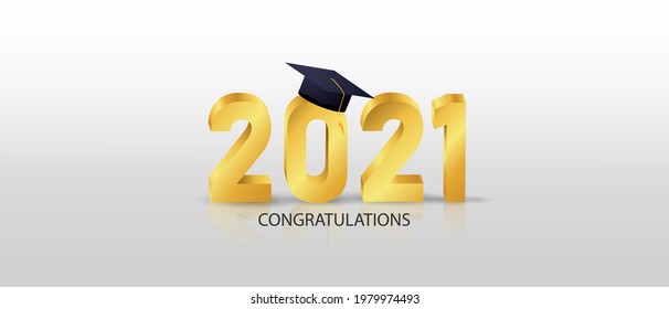 congratulations graduates class of 2021, banner  vector illustration and design for poster card,