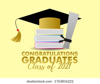 Congratulations Graduates Class 2021 Graphics Elements Stock Vector ...