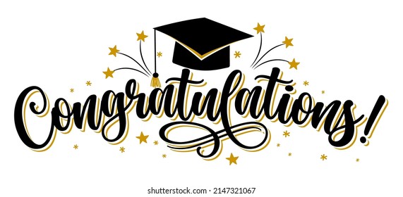 Congratulations Graduates Class of 2022 - Typography. black text isolated white background. Vector illustration of a graduating class of 2021. graphics elements for t-shirts, and the idea for the sign svg