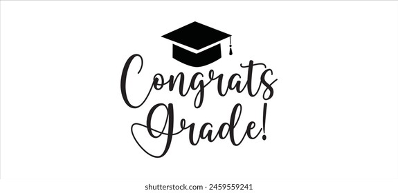 Congratulations graduates vector illustration. Class of 2024 trendy design template