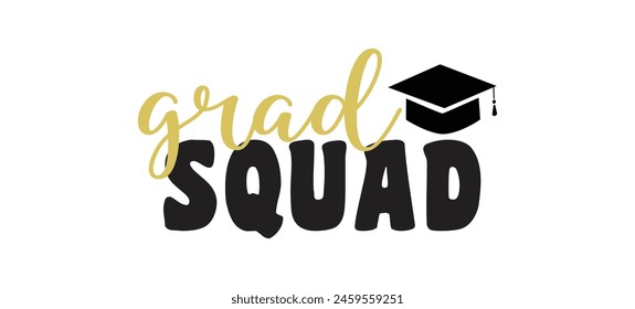 Congratulations graduates vector illustration. Class of 2024 trendy design template