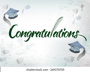 Congratulations Graduation Background Graduation Hats Stock Vector ...