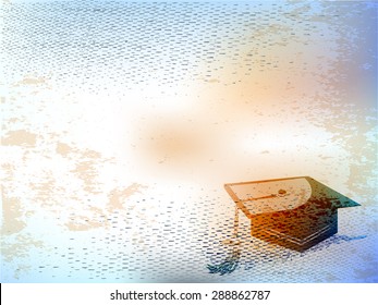 Congratulations graduation background with mortar board hats.Vector.Eps10