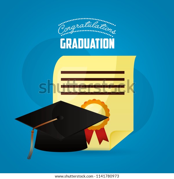 Congratulations Graduation Card Stock Vector (Royalty Free) 1141780973