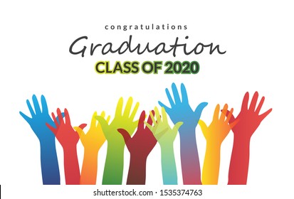 Congratulations Graduation class of 2020 backgrond. Banner and poster for web. Vector Illustrations