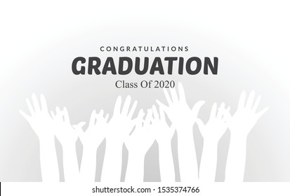 Congratulations Graduation class of 2020 backgrond. Banner and poster for web. Vector Illustrations