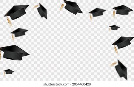 Congratulations graduation. Class of 2022. Graduation cap and confetti and balloons. Congratulatory banner. Academy of Education School of Learning.