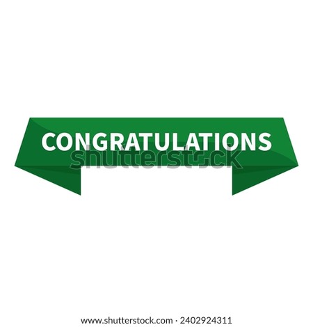 Congratulations In Green Ribbon Rectangle Shape For Announcement Information Business Marketing Social Media
