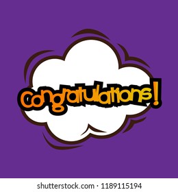 congratulations, greeting card background or banner with cloud comic theme. design illustration