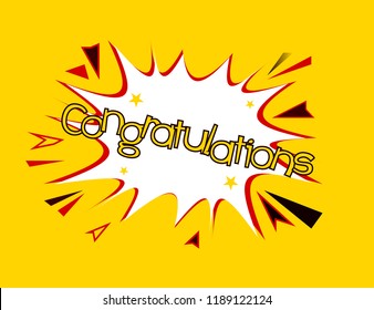 congratulations greeting card with comic style