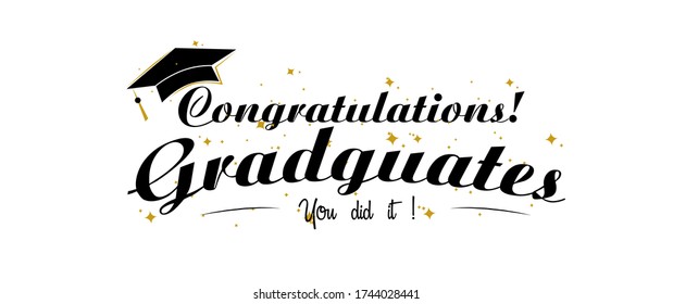Congratulations Greeting Sign Graduation Party University Stock Vector ...