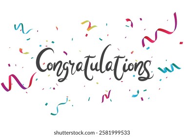 Congratulations greeting card, poster, and text banner design