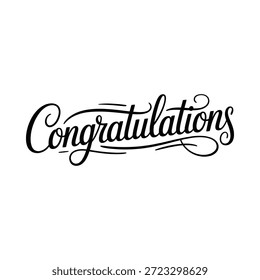 Congratulations greeting card text in elegant black cursive script