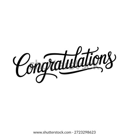 Congratulations greeting card text in elegant black cursive script