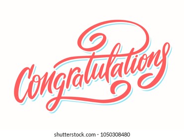 Congratulations. Greeting card. Vector lettering.