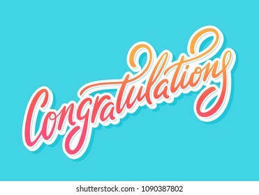 Congratulations. Greeting card. Vector lettering.
