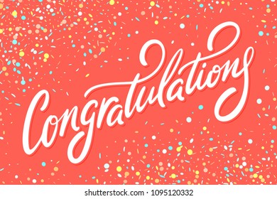 Congratulations. Greeting card. Vector lettering.