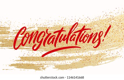 Congratulations. Greeting card. Vector lettering.